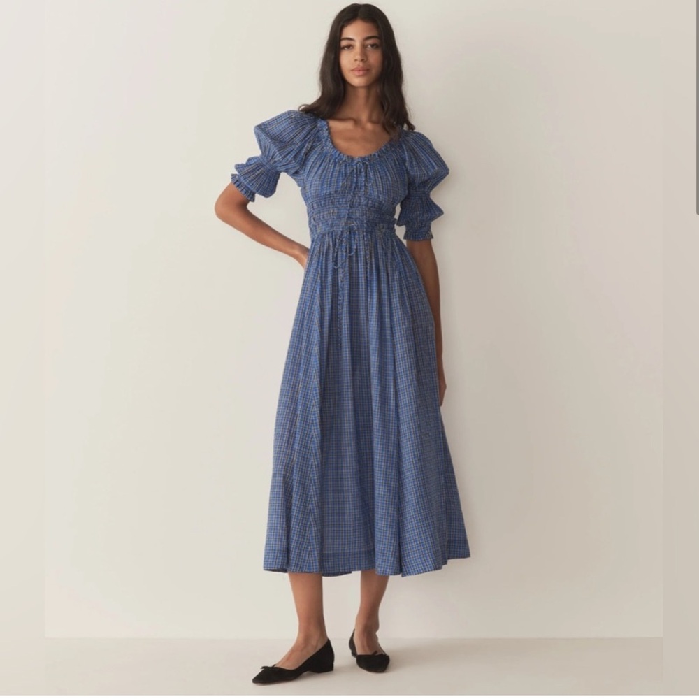 DOEN Ischia Dress in Cassis Check - XXS NWT